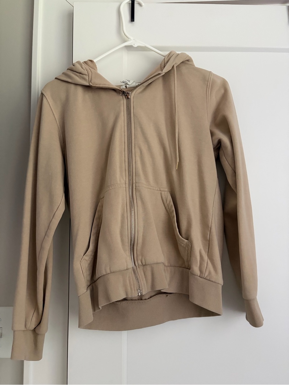 H&M Light Beige Zip-Up Hoodie